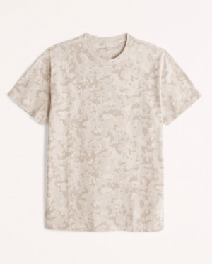 Abercrombie Essential T-shirt Herr LjusBruna Camo | 7263-NUORY