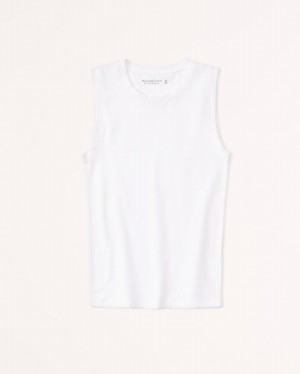 Abercrombie Essential Tuckable Crew Linnen Dam Vita | 4670-AIFRZ