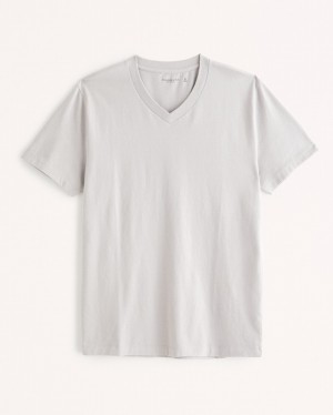 Abercrombie Essential V-neck T-shirt Herr LjusGrå | 0543-NIGTJ