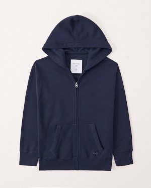 Abercrombie Essential-friendly Full-zip Hoodie Tjej Marinblå | 2938-KSEWN