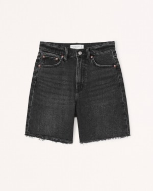 Abercrombie High Rise 7 Inch Dad Shorts Dam Svarta | 3209-YVCPH