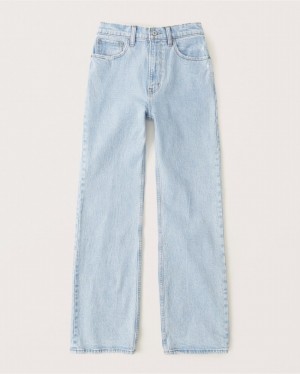 Abercrombie High Rise 90s Relaxed Jeans Dam LjusBlå | 7246-DJNQI