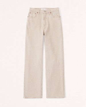 Abercrombie High Rise 90s Relaxed Jeans Dam Khaki | 3128-NWLRS