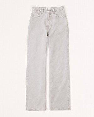 Abercrombie High Rise 90s Relaxed Jeans Dam Grå | 6751-HJFEX