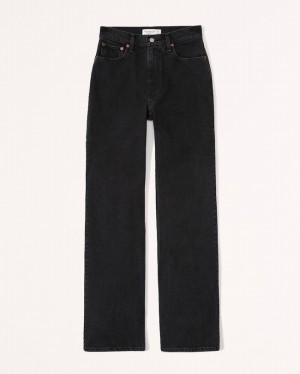 Abercrombie High Rise 90s Relaxed Jeans Dam Svarta | 0875-BHTFE