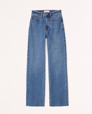 Abercrombie High Rise 90s Relaxed Jeans Dam Blå | 0487-WVYCL