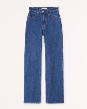 Abercrombie High Rise 90s Relaxed Jeans Dam Blå | 3560-OVRPW