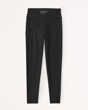 Abercrombie High Rise Actives Leggings Tjej Svarta | 6913-PNYXG