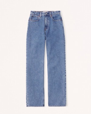 Abercrombie High Rise Loose Jeans Dam Blå | 2897-EWJQS