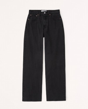 Abercrombie High Rise Loose Jeans Dam Svarta | 6413-NUBFY