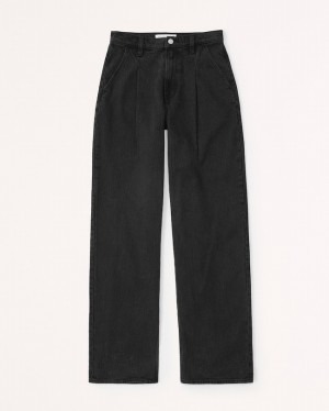 Abercrombie High Rise Loose Jeans Dam Svarta | 9641-NDHXK