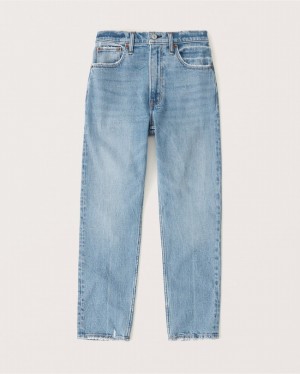 Abercrombie High Rise Mom Jeans Dam Blå | 7465-HWMDO