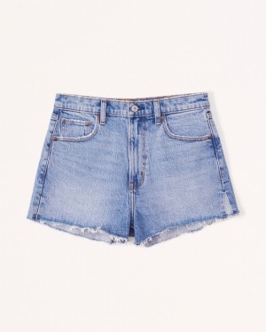 Abercrombie High Rise Mom Shorts Dam Blå | 2397-XLVMH