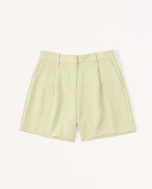 Abercrombie High Rise Premium Crepe Tailored Shorts Dam LjusGröna | 0378-NLRSJ