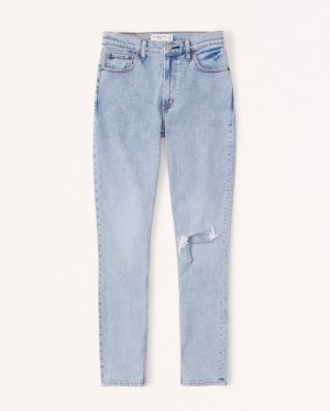 Abercrombie High Rise Skinny Jeans Dam Blå | 9741-XOPNE