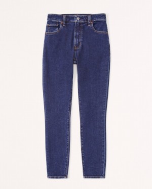 Abercrombie High Rise Super Skinny Ankle Jeans Dam Marinblå | 2541-BRIFT