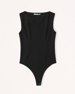 Abercrombie High-neck Bodysuit Dam Svarta | 7650-BTIUF