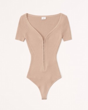 Abercrombie Hook-and-eye-sleeve Bodysuit Dam Bruna | 1062-NIJSU