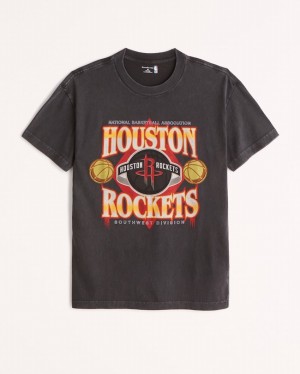 Abercrombie Houston Rockets Graphic T-shirt Herr Svarta | 5971-ZBEXN