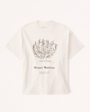 Abercrombie Korta-sleeve Matisse Graphic Easy T-shirt Dam Grädde | 1492-FWZMV