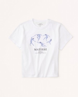 Abercrombie Korta-sleeve Matisse Graphic Skimming T-shirt Dam Vita | 8051-YJBHK