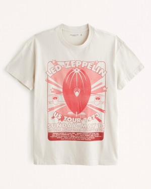 Abercrombie Led Zeppelin Graphic T-shirt Herr Grädde | 7945-ENOSI