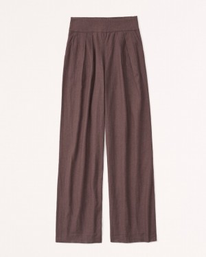 Abercrombie Linen-blend Ultra Wide-leg Set Dam Bruna | 2935-NJURG