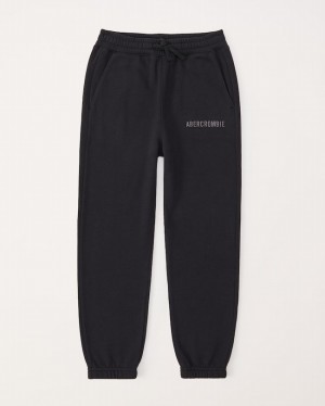 Abercrombie Logo Easy-fits Sweatpants Pojke Svarta | 6801-QGYWM