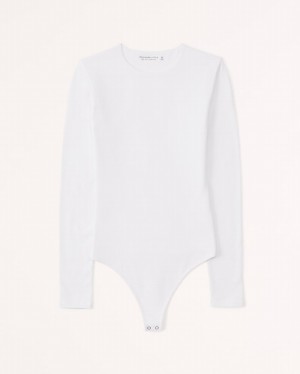 Abercrombie Long-sleeve Cotton Seamless Fabric Crew Bodysuit Dam Vita | 0591-OKAFZ