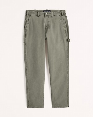 Abercrombie Loose Workwear Byxor Herr Olivgröna | 6573-ARJPW