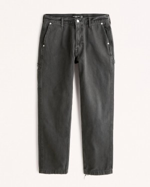 Abercrombie Loose Workwear Jeans Herr Svarta | 3506-XRHBJ