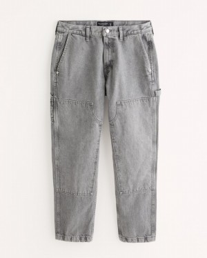 Abercrombie Loose Workwear Jeans Herr Grå Tvätt | 8564-LTSRC