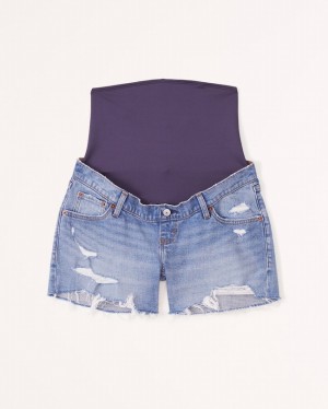 Abercrombie Maternity 4 Inch Mom Shorts Dam Blå | 3814-FUCVI