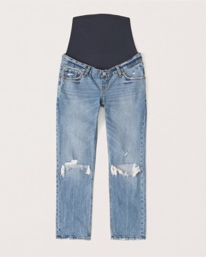 Abercrombie Maternity Ankle Straight Jeans Dam Blå | 3857-AXKVW