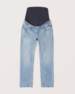 Abercrombie Maternity Ankle Straight Jeans Dam Blå | 4826-YACDZ