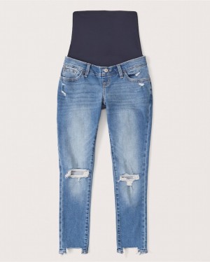 Abercrombie Maternity Super Skinny Ankle Jeans Dam Blå | 5924-PHQGF