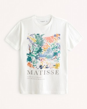 Abercrombie Matisse Graphic T-shirt Herr Vita | 6057-KEAIQ