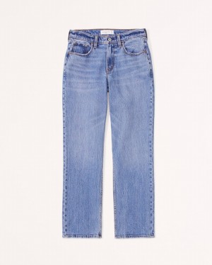 Abercrombie Mid Rise 90s Boy Jeans Dam Blå | 4062-JMCPU