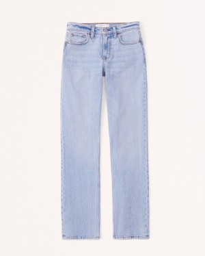 Abercrombie Mid Rise 90s Straight Jeans Dam LjusBlå | 0286-HUXGR