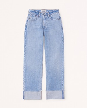 Abercrombie Mid Risegy Jeans Dam Blå | 0493-IAUBW