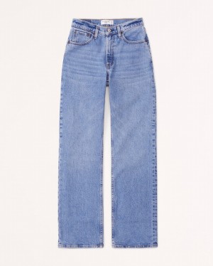 Abercrombie Mid Risegy Jeans Dam Blå | 6580-VLWKO