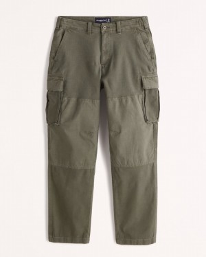 Abercrombie Mixed Fabric Cargo Byxor Herr Olivgröna Gröna | 1965-ATUNR