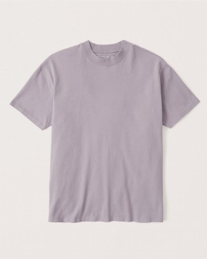 Abercrombie Oversized Boyfriend Essential T-shirt Dam Lila Grå | 6702-ILPEF