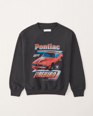 Abercrombie Pontiac Firebird Graphic Crew Tröjor Pojke MörkGrå | 7682-JWRSM