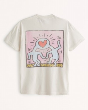 Abercrombie Pride Keith Haring Graphic T-shirt Herr Grädde | 3065-XWSLC