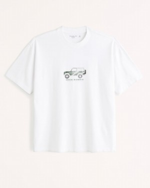 Abercrombie Print Graphic Logo T-shirt Herr Vita | 0519-BRLGC