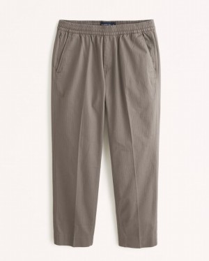 Abercrombie Pull-on Herringbone Byxor Herr MörkBruna | 6801-TBEQC