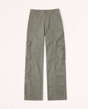 Abercrombie Relaxed Cargo Byxor Dam Olivgröna | 6057-ALFMT