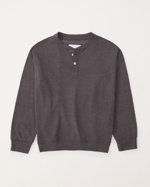 Abercrombie Relaxed Henley Tröjor Pojke MörkGrå | 0986-XMGWV