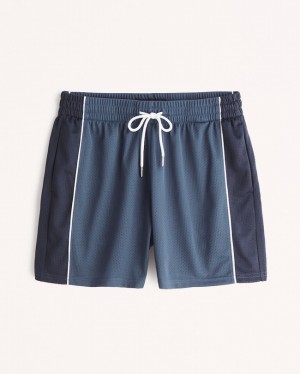 Abercrombie Retro Mesh Shorts Herr MörkBlå | 7063-QZGWE